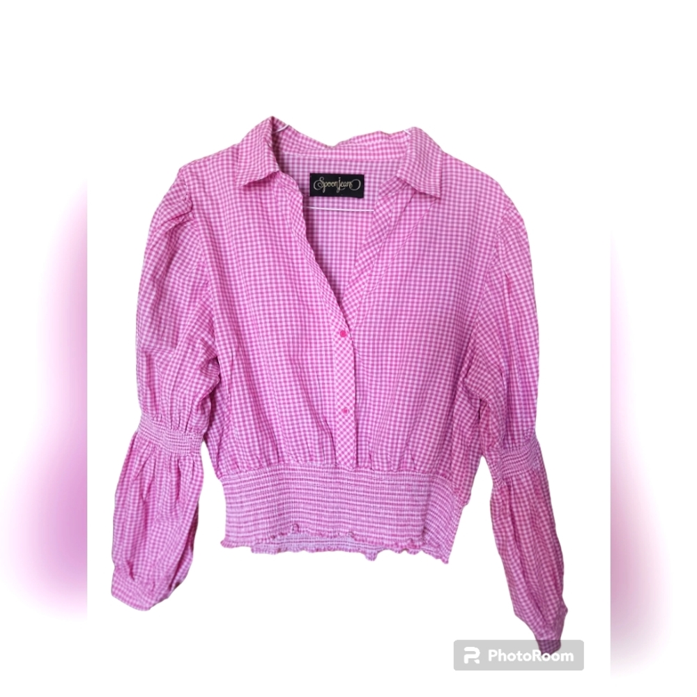 Spoon jeans Plaid spring blouse 👚